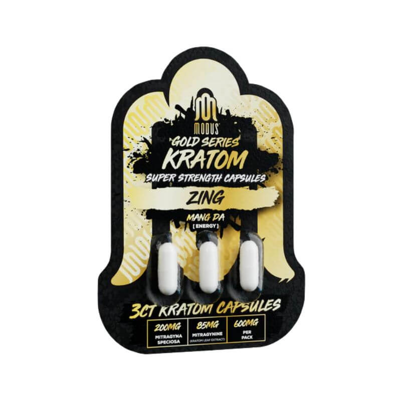 Modus Kratom Gold Series Super Strength Capsules 3ct — 200mg per Capsule — Modus Kratom Gold Series Super Strength Capsules 3ct 200MG per Capsule